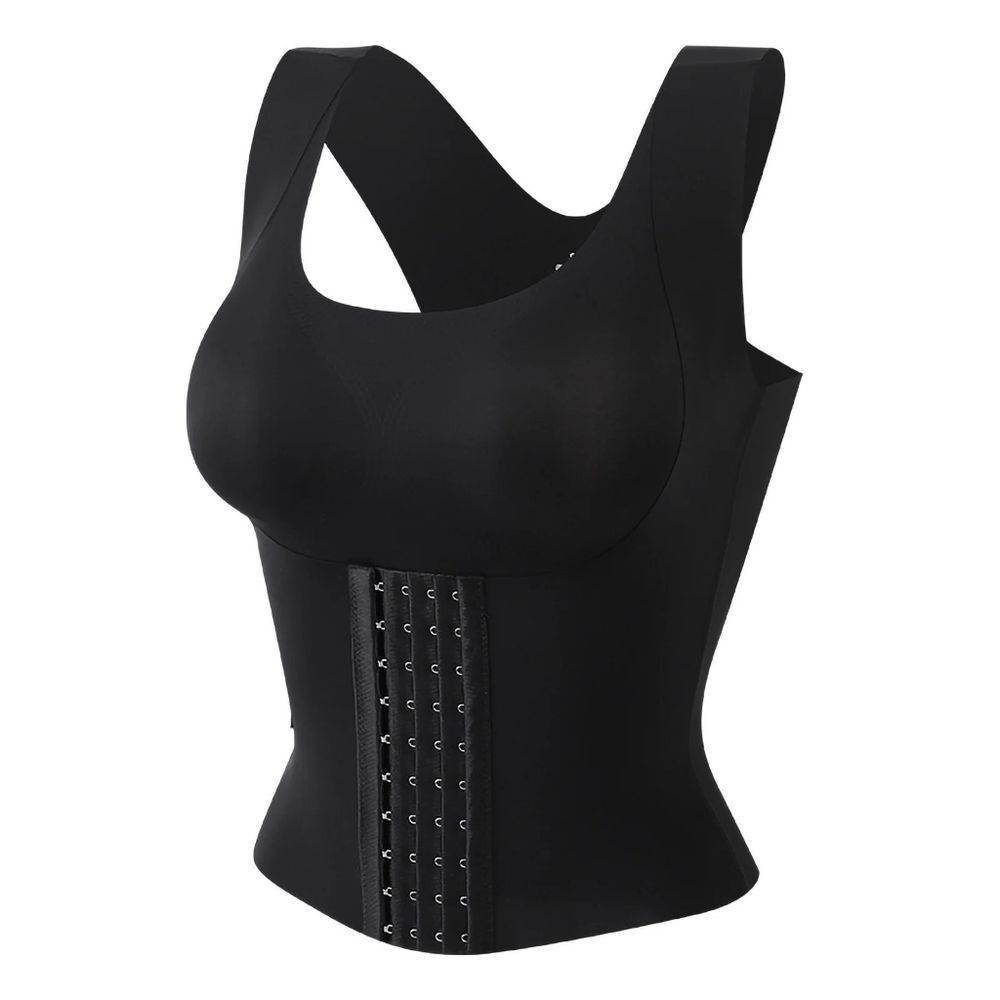 Private Label Black Seamless Front-Closure Shapewear Tank